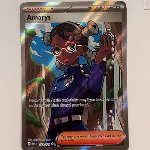 Amarys Trainer Card NM with Holder Pokemon
